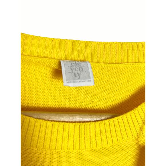 Eleventy Platinum Yellow Crewneck Cotton Long Sleeve Pullover Sweater Size M - Picture 5 of 6